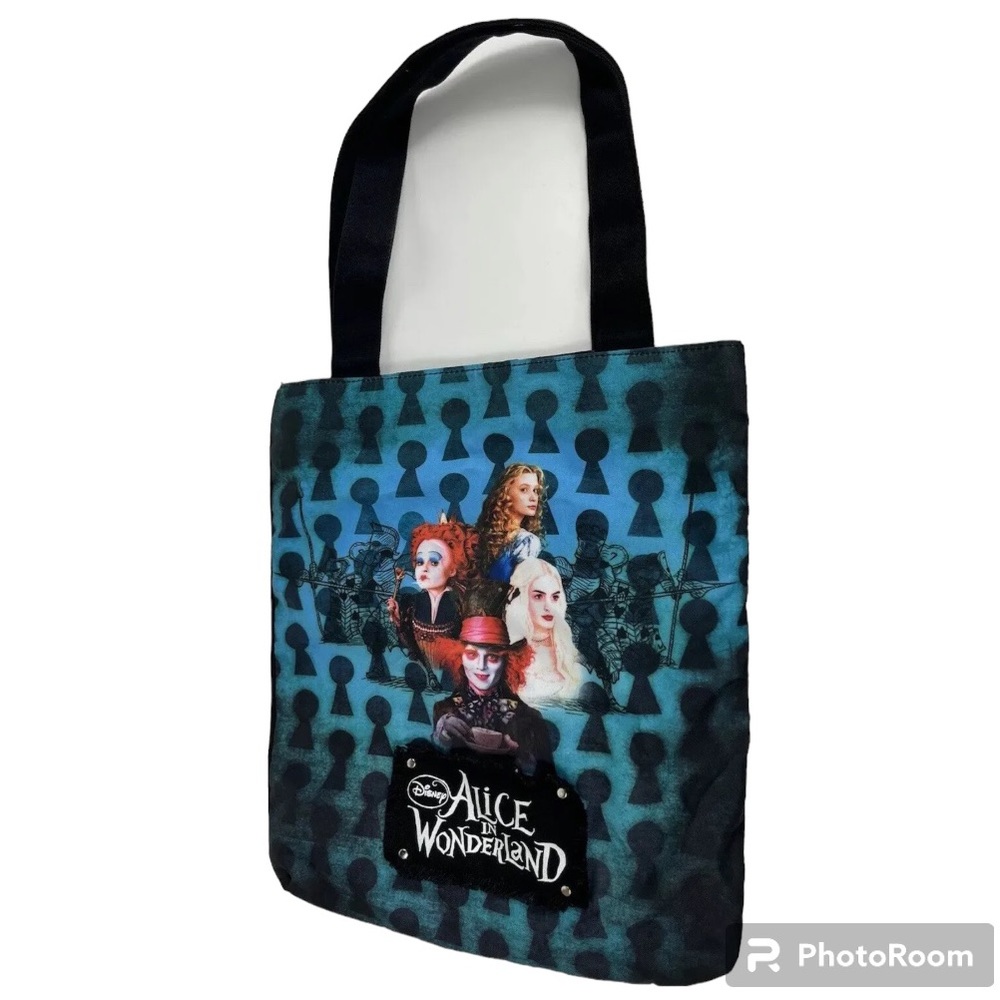 Alice in Wonderland Tim Burton Disney Black Blue Tote Bag